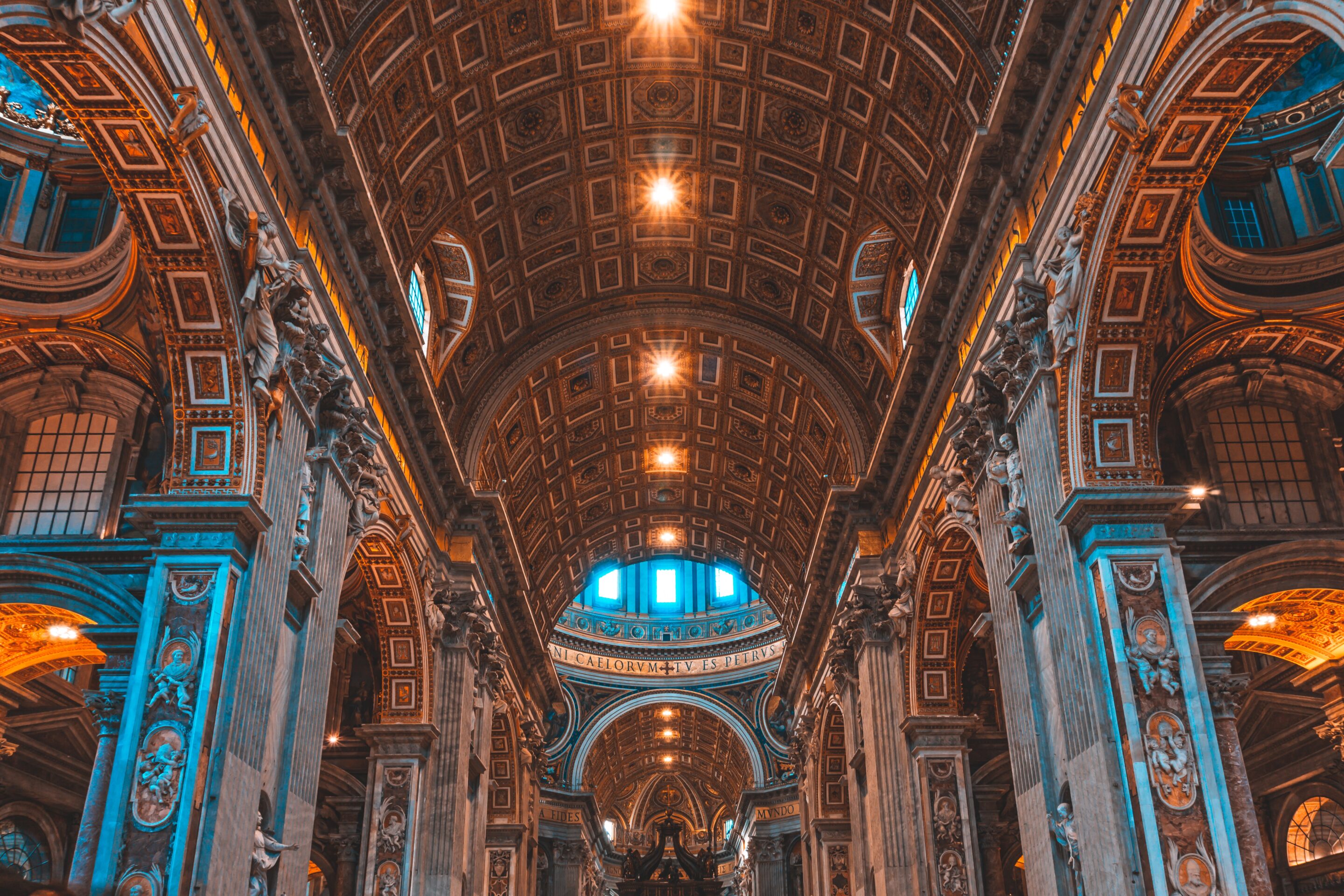 Inside of the famous St. Peter’s Basilica in Vatican city